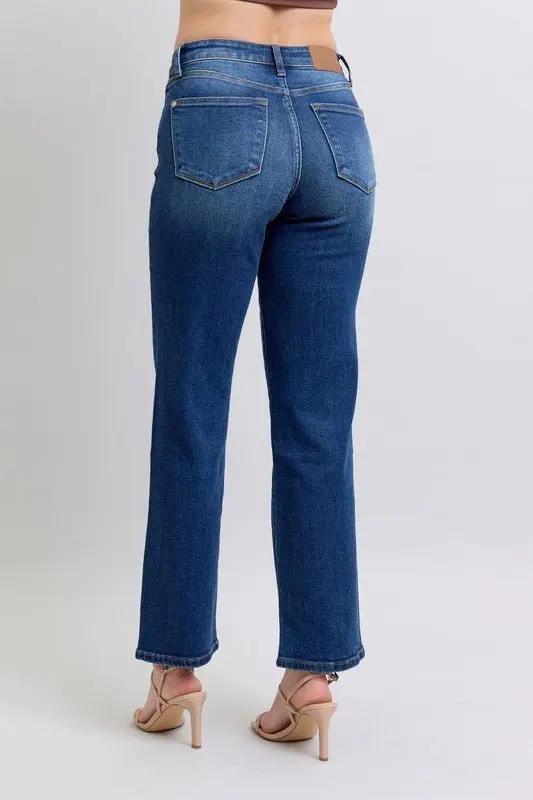 Judy Blue Full Size Side Seam Detail Straight Jeans - Love Salve